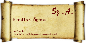 Szedlák Ágnes névjegykártya